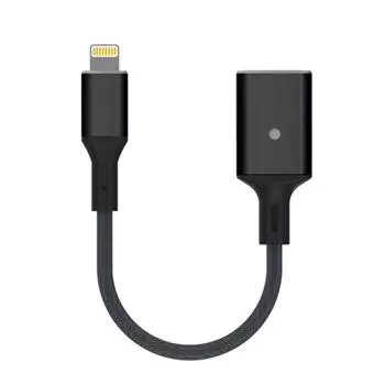 Кабель-адаптер 8-контактный - USB OTG, подходит для систем выше IOS 13 чёрный
