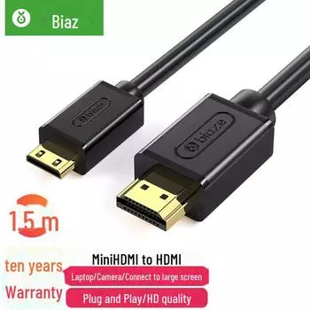 Кабель-адаптер Biyazi Mini HDMI to HDMI 4K60Hz длиной 1,5 м для компьютера и телевизора 1.5 meters