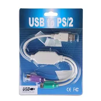 Кабель-адаптер для клавиатуры и мыши USB-PS2 Bare wire