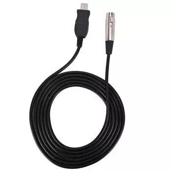 Кабель-адаптер для микрофона XLR Female to USB MIC Link, черный кабель