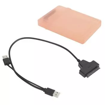Кабель-адаптер для жесткого диска SATA HDDSSD, двухинтерфейсный кабель-преобразователь с защитным боксом 2,5 дюйма, красный красный