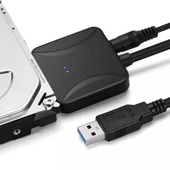 Кабель-адаптер для жесткого диска USB 3,0–2,5 дюйма, 3,5 дюйма SATA III HDD SSD чёрный
