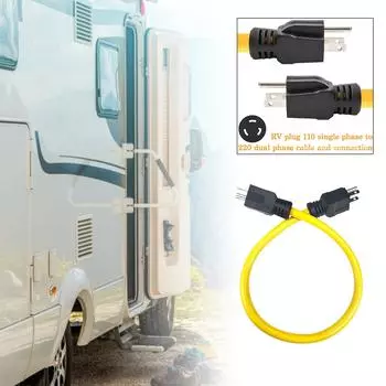 Кабель-адаптер генератора NEMA 5-15P на 5-15P для удлинителя переключателя, адаптер с 3-контактной вилкой 12AWG 125 В, вилка США