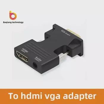 Кабель-адаптер HDMI-VGA с аудио, конвертер «мама-папа», I-образный белый