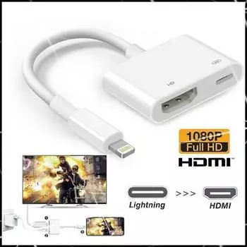 Кабель-адаптер Lightning-HDMI для цифрового AV-телевизора для iPhone iPad 1080P белый