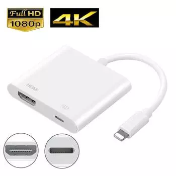 Кабель-адаптер Lightning to Digital AV TV HDMI с портом зарядки Lightning для iPad Air iPhone 6 6S