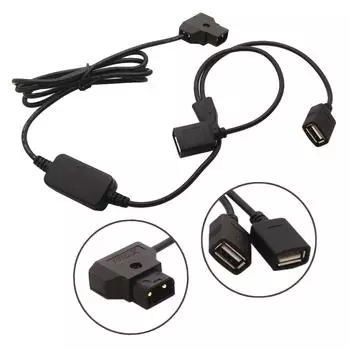 Кабель-адаптер питания D-Tap to Double USB с разъемом «папа-мама» Шнур-преобразователь для зарядки нескольких устройств одновременно