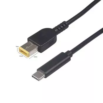 Кабель-адаптер питания Type-C «папа» с квадратным наконечником, шнур-переходник для ноутбука Lenovo Thinkpad чёрный