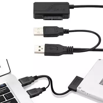 Кабель-адаптер Sata-USB 2.0, внешний кабель питания для компакт-дисков/DVD-ROM Slimline