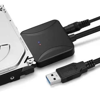 Кабель-адаптер USB 3.0 SATA для 2,5/3,5-дюймовых жестких дисков чёрный