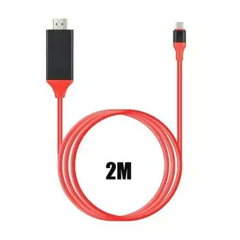 Кабель-адаптер USB Type-C к HDMI HDTV 4K 30 Гц высокой четкости для ПК, ноутбука, планшета, смартфона чёрный
