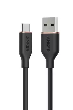 Кабель Anker Cable 15 Вт с кабельным ремешком, совместимый с устройствами, силиконовый материал, совместимый с Galaxy iPhone 16, 15, различные цвета Midnight Black, USB-C и