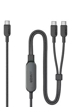 Кабель Anker для быстрой зарядки USB, совместимый с iPhone 16, 15, Galaxy S24, S23, MacBook, iPad и другими USB-C и USB-C (2-в-1, 140 Вт) 2.0 / / Воздух/Про (1.2м