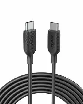 Кабель Anker PowerLine III Ultra Durable 60W USB PD Совместим с iPhone 16 15 MacBook iPad Galaxy USB-C и USB-C 2.0 (3.0м Черный) / Про/Воздух Про/Воздух