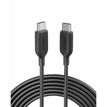 Кабель Anker PowerLine III USB-C и USB-C 2.0 (3.0м Черный) Сверхпрочный USB-зарядный блок питания мощностью 60 Вт, совместимый с iPhone 16/15, MacBook Pro/Air, iPad Pro/Air, Galaxy e