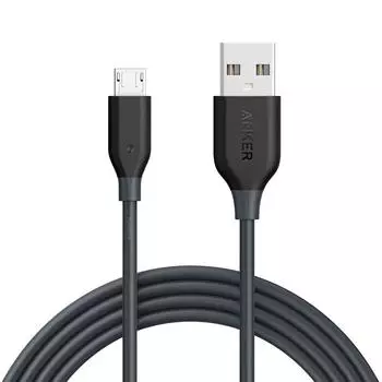 Кабель Anker PowerLine Micro USB для быстрой зарядки и передачи данных. Совместим с Galaxy Xperia Android и другими USB-устройствами [поддерживает высокоскоростную передачу данных]