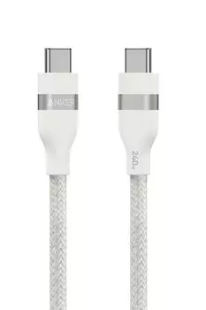 Кабель Anker повышенной прочности, совместимый с USB PD, совместимый с MacBook Pro, iPhone, Galaxy, iPad, MacBook, различные цвета: белый, USB-C и USB-C (0,9 м, 240 Вт,