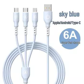 Кабель Apple 15 Liquid 3-в-1 USB-C с индикатором для сверхбыстрой зарядки Huawei