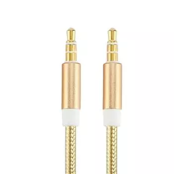 Кабель Aux 3,5 мм стерео вспомогательный аудиокабель 3,5 мм разъем «папа-папа» для автомобильного компьютера смартфона наушников динамиков MP3-плеера 0,5 м 1 м 1,5 м 2 м 3 м 0.5 meters золотой