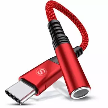 Кабель AUX для удлинительного стереоаудиокабеля Sweguard, нейлоновый вязаный удлинительный шнур для наушников, совместимый с iPad Pro 2020 Pro pixel 3XL Samsung Galaxy красный