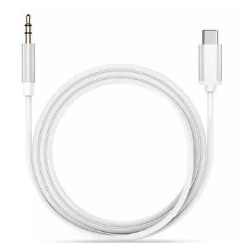 Кабель AUX типа C Аудиокабель типа C — 3,5 мм Автомобильный цифровой аудиокабель типа C белый