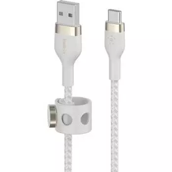 Кабель Belkin USB-A - USB-C в оплетке из силикона, совместимый со смартфонами и планшетами iPhone 15/iPad mini/iPad Pro/iPad Air/Galaxy/Android, сверхпрочный