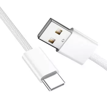 Кабель CY USB-C тип C мужской - блок питания 15 Вт 5 В 3 А 480 Мбит/с кабель для передачи данных белый рукав для телефона и планшета (100см)
