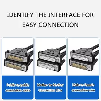 Кабель данных DB25, штекер, гнездо, последовательный удлинительный кабель 26AWG, никелированный, устойчивый к высоким температурам, кабель данных принтера 50-male to male