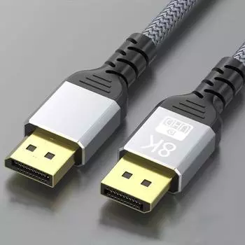 Кабель DisplayPort 8K DP 1.4Cable 8K@60Hz 4K@144Hz Высокоскоростной плетеный кабель Display Port, совместимый с телевизором, монитором, ноутбуком 1m