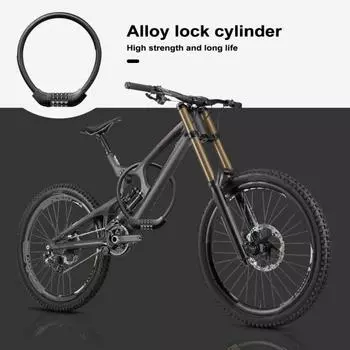 Кабель для блокировки велосипеда, водонепроницаемый противоугонный универсальный четырехзначный велосипедный замок с паролем, дорожный велосипед, комбинированный цепной замок с цифрами, принадлежности для велосипеда чёрный