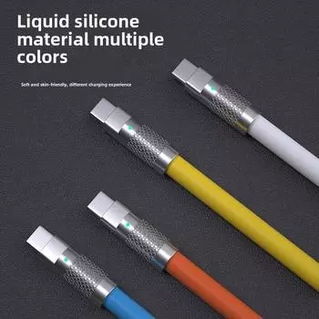 Кабель для быстрой зарядки 120 Вт, кабель USB 3-в-1 для передачи данных, многофункциональный зарядный шнур с интерфейсом Type-C Lightning Micro USB для устройств iPhone и Android Type-C, 1m оранжевый