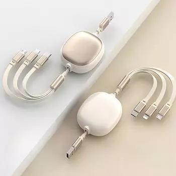 Кабель для быстрой зарядки 3-в-1, многофункциональный USB-шнур для зарядки, совместимый с iPhone, Huawei и устройствами Type C