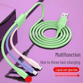 Кабель для быстрой зарядки 3-в-1 длиной 1 м с несколькими разъемами: USB-C, Micro USB, Lightning Three Colors