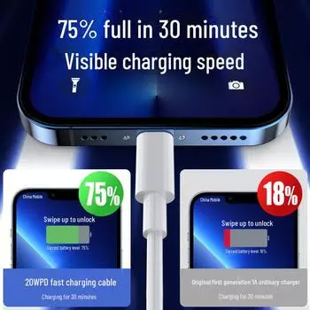 Кабель для быстрой зарядки Apple PD27W: Универсальный кабель передачи данных Type-C для Apple 6-15 PD60W Dual C Data Cable, 30CM чёрный