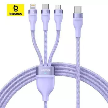 Кабель для быстрой зарядки Baseus Flash Series «один к трем», тип C — M+L+C, 100 Вт