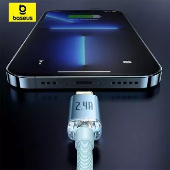 Кабель для быстрой зарядки данных Baseus Crystal Shine Series USB to iP 2.4A
