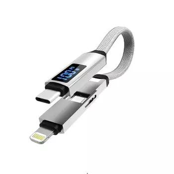 Кабель для быстрой зарядки Megacom Minicable mini 2in1 Charge 100W PD Поддерживает зарядку и передачу данных между телефонами Тип брелока Длина всего