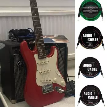 Кабель для гитарного усилителя 6,35 мм на 6,35 мм, стереоусилитель, гитарный шнур для студийного монитора, электрогитары, клавишных микшеров 3M жёлтый