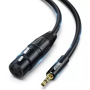 Кабель для микрофона XLR-XLR Veetop, кабель-переходник TRS-XLR-XLR, кабель-переходник для микрофона для преобразования 3,5 мм, 3,5 мм (женский) 3,5 мм (женский)