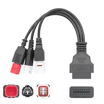 Кабель для мотоцикла Yamaha 3PIN 4PIN Honda 6Pin-16PIN «папа-мама» для мотоцикла 3 в 1 разъем OBD OBD 2 диагностический соединительный кабель красный