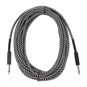 Кабель для музыкальных инструментов с оплеткой, никелированный штекер, шнур для подключения бас-гитары 10 белый