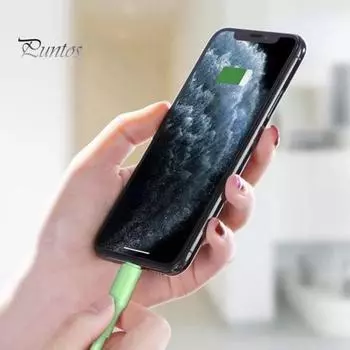 Кабель для передачи данных 3-в-1, универсальный, 1,2 м, 8-контактный шнур Micro USB для быстрой зарядки типа C для iPhone зелёный