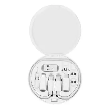 Кабель для передачи данных, адаптер USB 8-контактный для Android, конвертер, штифт для извлечения SIM-карты, слоты для хранения, многофункциональный чехол для зарядного шнура высокой мощности Type-C темно-синий