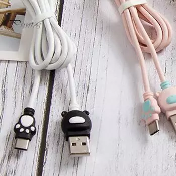 Кабель для передачи данных Cartoon Fast Charging 2.1A Type-C Шнур зарядного устройства для мобильного телефона коричневый