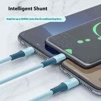 Кабель для передачи данных Liquid one-to-three, кабель для зарядки мобильного телефона «три в одном»