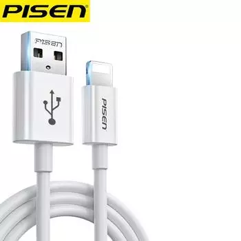 Кабель для передачи данных Pisen подходит для Iphone11 6s 12 Xs X Xr 8p Ipad Ios 7plus Кабель для быстрой зарядки 0.2m белый