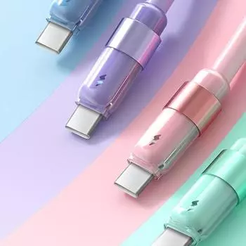 Кабель для передачи данных сверхбыстрой зарядки 100 Вт подходит для Apple Huawei Type-C, жидкостный силиконовый зарядный кабель 1.2M чёрный