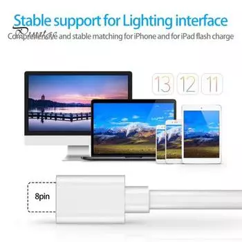 Кабель для передачи данных, универсальный, безопасный, стабильный выход, широко совместимый, портативный, для быстрой зарядки, 100/150/200 см, 8-контактный шнур для зарядки мобильного телефона для iPhone 150CM