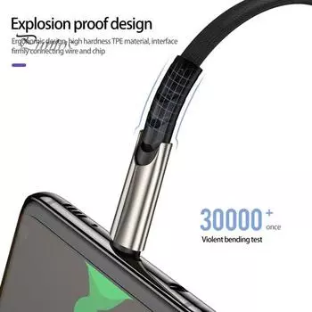 Кабель для передачи данных, универсальный, помехозащищенный, высокоэффективный, широко совместимый, сверхбыстрая зарядка, 1 м, 5 А, провод для зарядного устройства для мобильного телефона типа C, для путешествий 1M чёрный