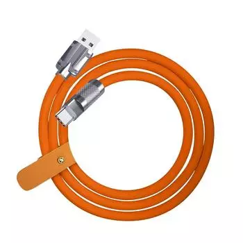 Кабель для сверхбыстрой зарядки 120 Вт, металлический, цинковый сплав, силиконовый, зарядный кабель Micro USB Type-C, кабель для передачи данных One Size оранжевый